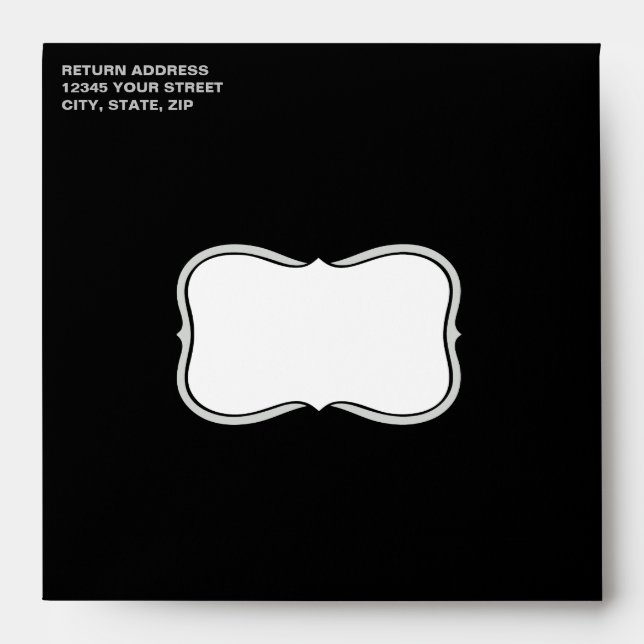 Black and Silver Retirement Party Envelopes (Front)