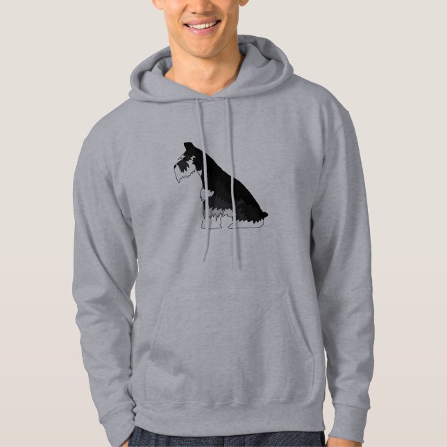 Black and Silver Schnauzer Hoodie (Front)