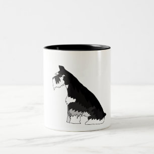 Black and Silver Schnauzer Two-Tone Coffee Mug
