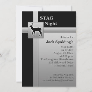 Black and Silver Stag Invitation