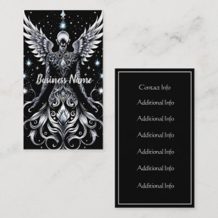 Black And Silver Tattoo Angel 2 Business Card