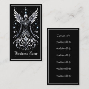 Black And Silver Tattoo Angel Business Card
