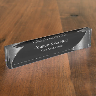 Black And Silver Tone Executive Nameplate