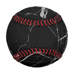 Black and Silver Vein Marble Baseball