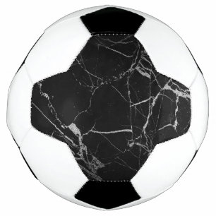 Black and Silver Vein Marble Football
