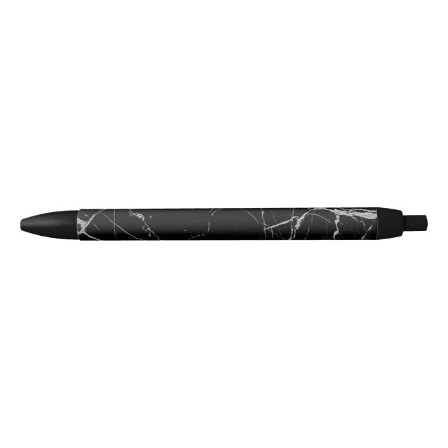 Black and Silver Vein Marble Ink Pen (Front)