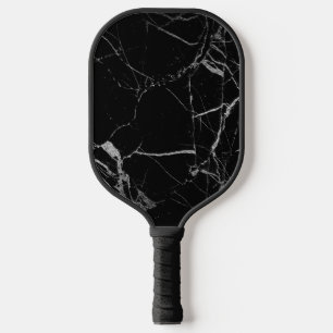 Black and Silver Vein Marble Pickleball Paddle