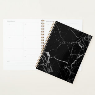 Black and Silver Vein Marble Planner