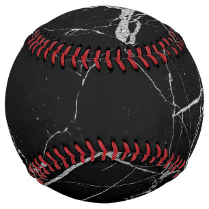 Black and Silver Vein Marble Softball