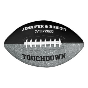 Black and Silver Wedding Custom Football American Football