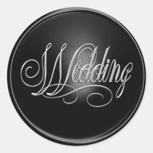 Black and Silver Wedding Envelope Seal