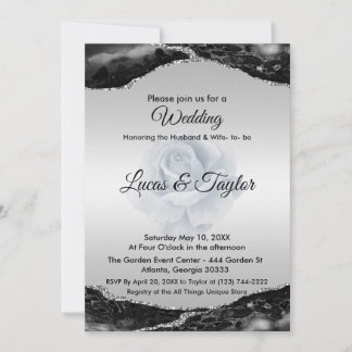 Black and Silver Wedding Invitation