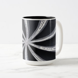 Black and Silver Wheel Two-Tone Coffee Mug