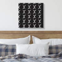 Black and Silver X and O Art