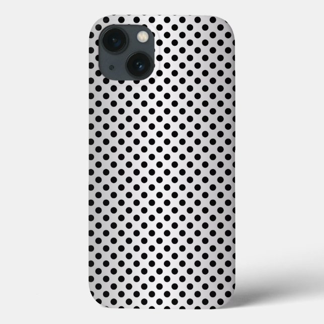 Black and Silvery White Polka Dot Pattern Case-Mate iPhone Case (Back)