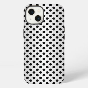 Black and Silvery White Polka Dot Pattern iPhone 13 Case