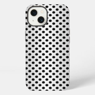 Black and Silvery White Polka Dot Pattern iPhone 13 Case