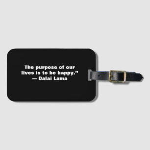 Black And small Quotes text Luggage Tag