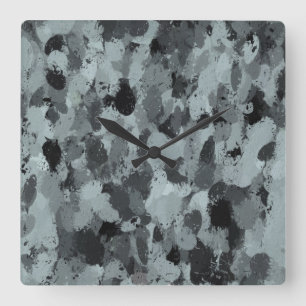 Black and Smokey Pastel Blue 3216 Square Wall Clock