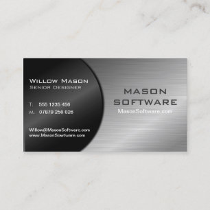 Black and Steel Folded Technology Business Card