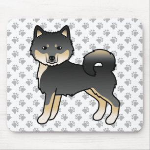 Black And Tan Alaskan Malamute Cute Cartoon Dog Mouse Mat