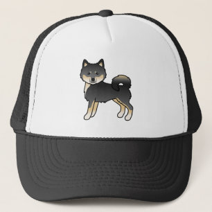 Black And Tan Alaskan Malamute Cute Cartoon Dog Trucker Hat