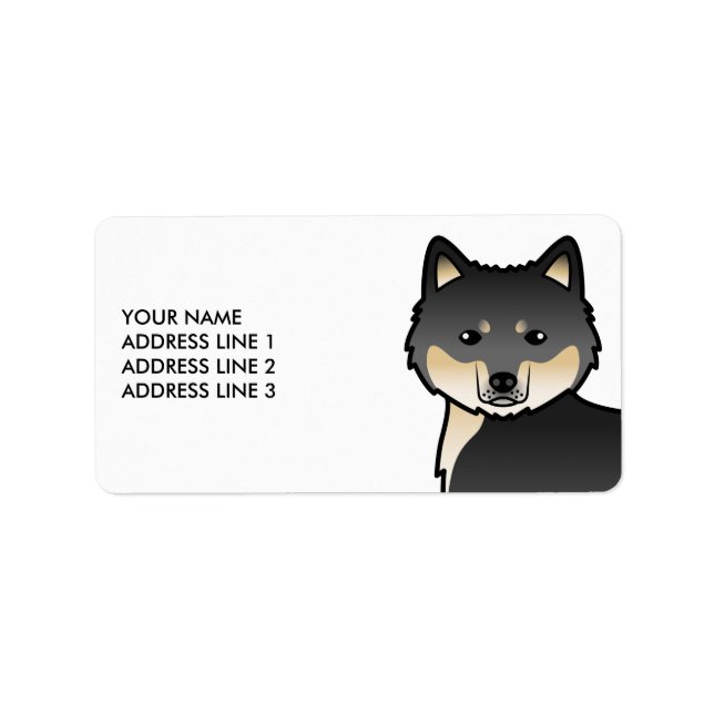 Black And Tan Alaskan Malamute Dog & Custom Text Label (Front)