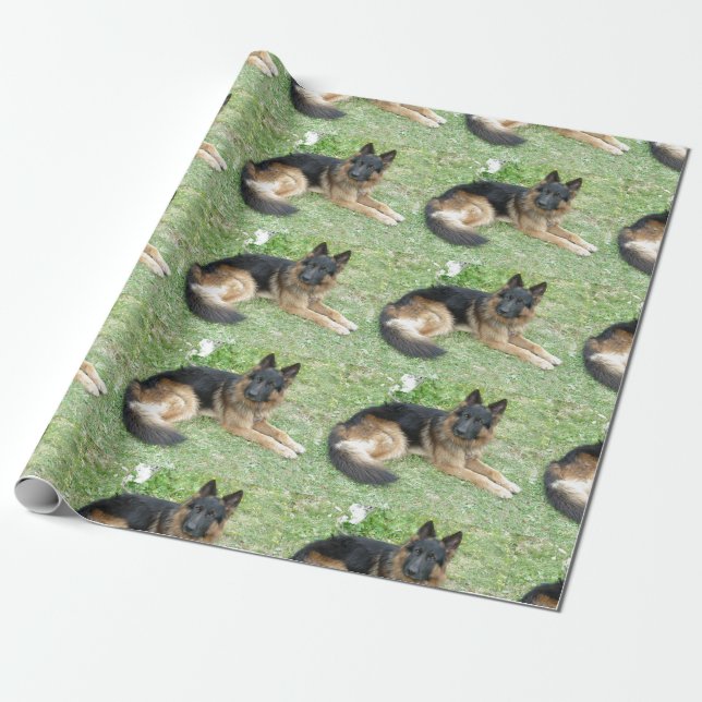 Black and Tan Alsatian Wrapping Paper (Unrolled)