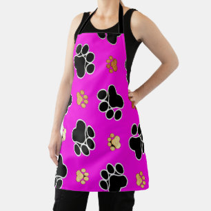 Black and tan canine dog paw  apron