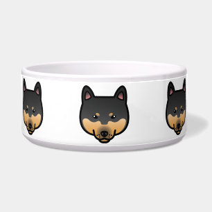 Black And Tan Cartoon Shiba Inu Head