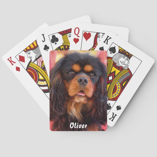 Black and Tan Cavalier King Charles Spaniel Dog Playing Cards (Back)
