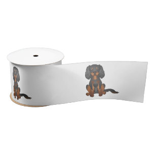 Black And Tan Cavalier King Charles Spaniel Dog Satin Ribbon
