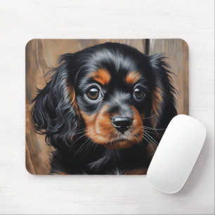 Black and tan Cavalier puppy Mouse Mat