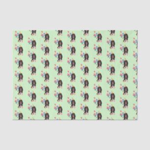 Black and Tan Cavalier Spaniel Birthday Tissue Paper