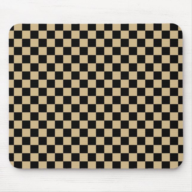 Black and Tan Chequered Mouse Mat (Front)