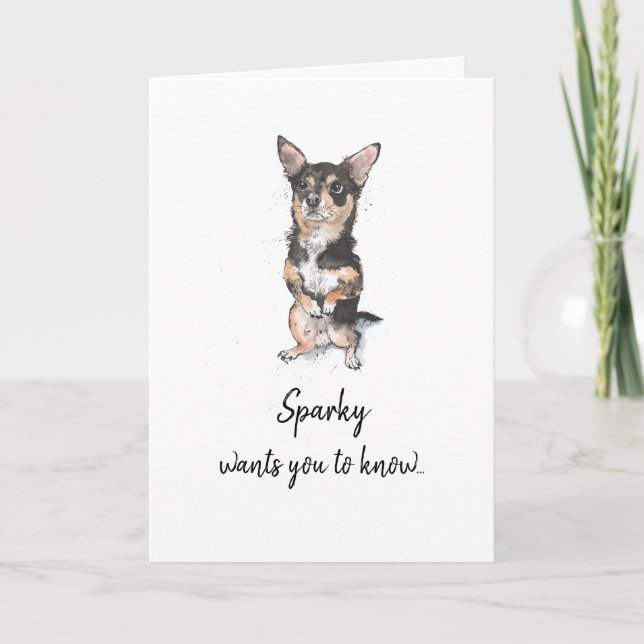 Black and tan Chihuahua customisable Mother’s day Card (Front)