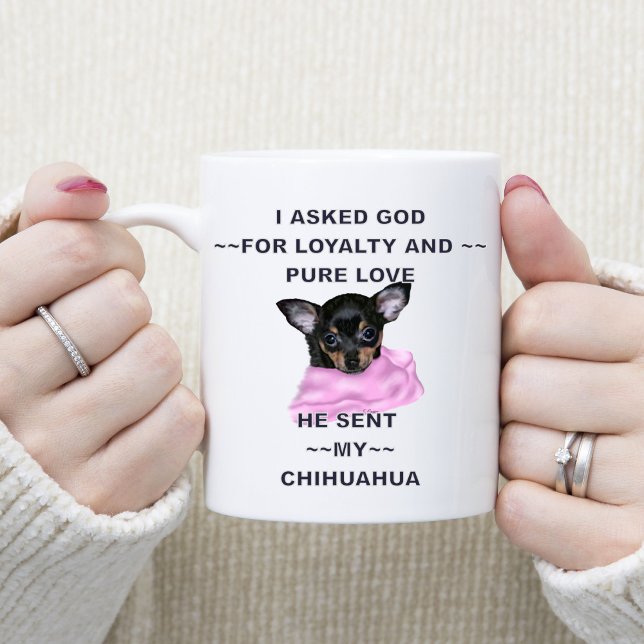 Black and Tan Chihuahua Puppy Monogrammed Coffee Mug (Creator Uploaded)