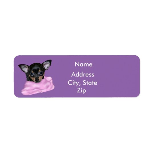 Black and Tan Chihuahua Puppy Return Address Label