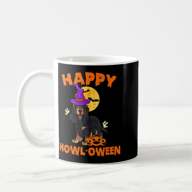 Black And Tan Cocker Spaniel Dog Witch Halloween Coffee Mug (Left)
