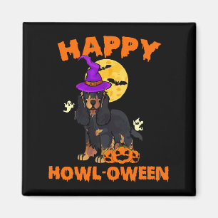 Black And Tan Cocker Spaniel Dog Witch Halloween Magnet