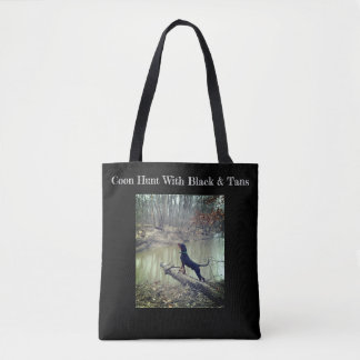 Black and Tan coon hound tote Bag