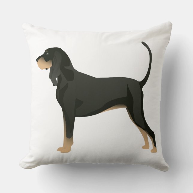 Black and Tan Coonhound Basic Breed Customisable Cushion (Front)