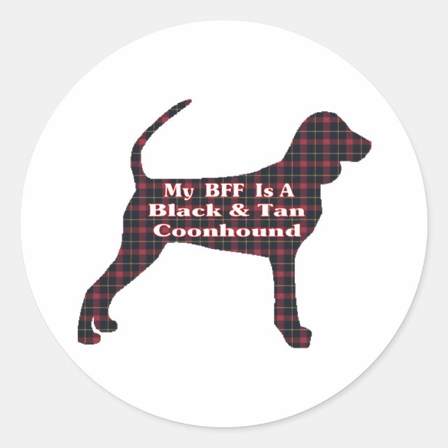 Black And Tan Coonhound BFF Sticker (Front)