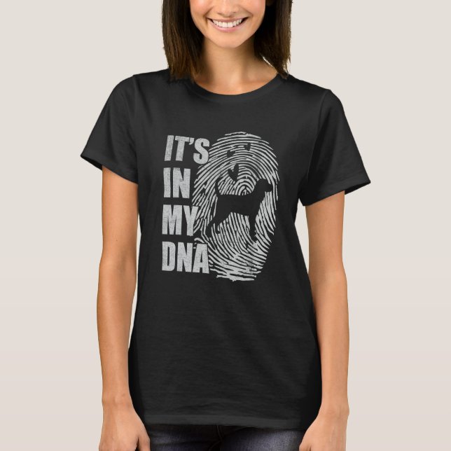 Black and Tan Coonhound DNA Dog Mom Dad Dog T-Shirt (Front)