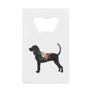 Black and Tan Coonhound Dog Boho Silhouette