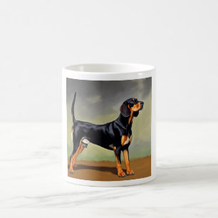 Black and Tan Coonhound Dog  Coffee Mug