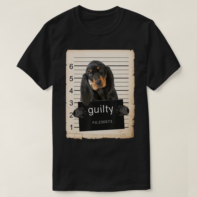 Black and Tan Coonhound Dog mug shot TShirt (Design Front)