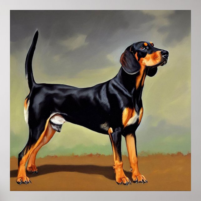 Black and Tan Coonhound Dog  Poster (Front)