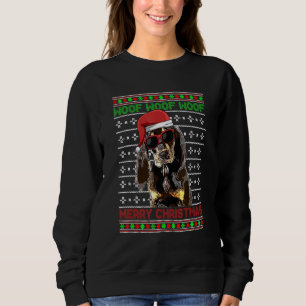 Black And Tan Coonhound Dog Woof Merry Christmas Sweatshirt