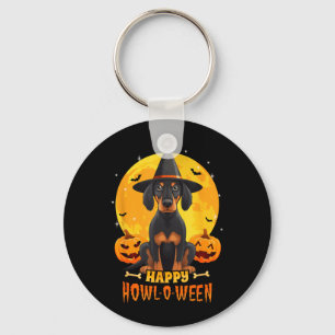 Black And Tan Coonhound Halloween Dog Howl O Ween Key Ring